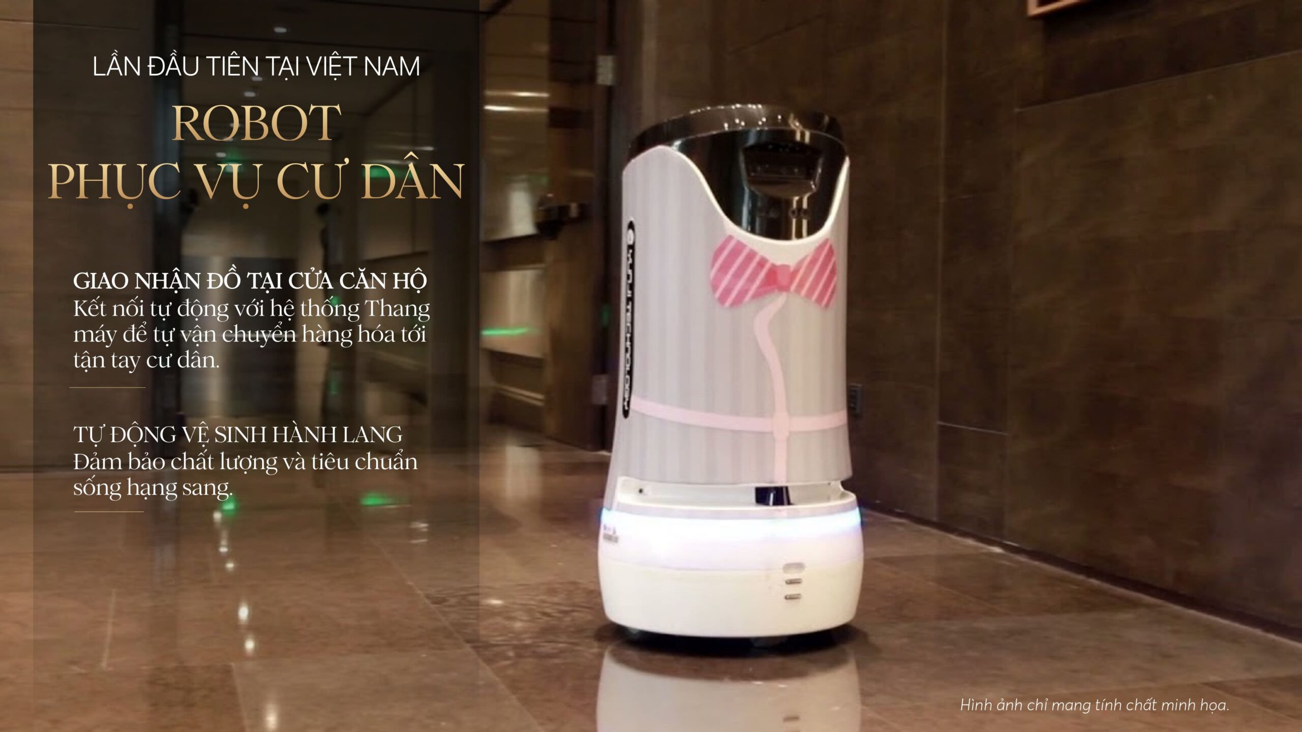 Robot phục vụ cư dân Golden Crown Hải Phòng, lần đầu tiên tại Việt Nam Robot phục vụ cư dân Golden Crown Hải Phòng, lần đầu tiên tại Việt Nam