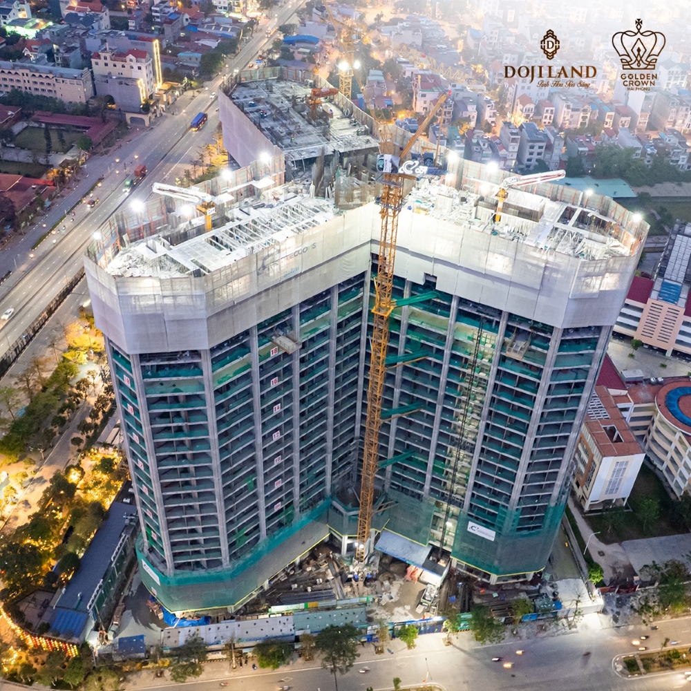 Cập nhất mới nhất về tiến độ thi công Golden Crown Hải Phòng trong tháng 4/2025