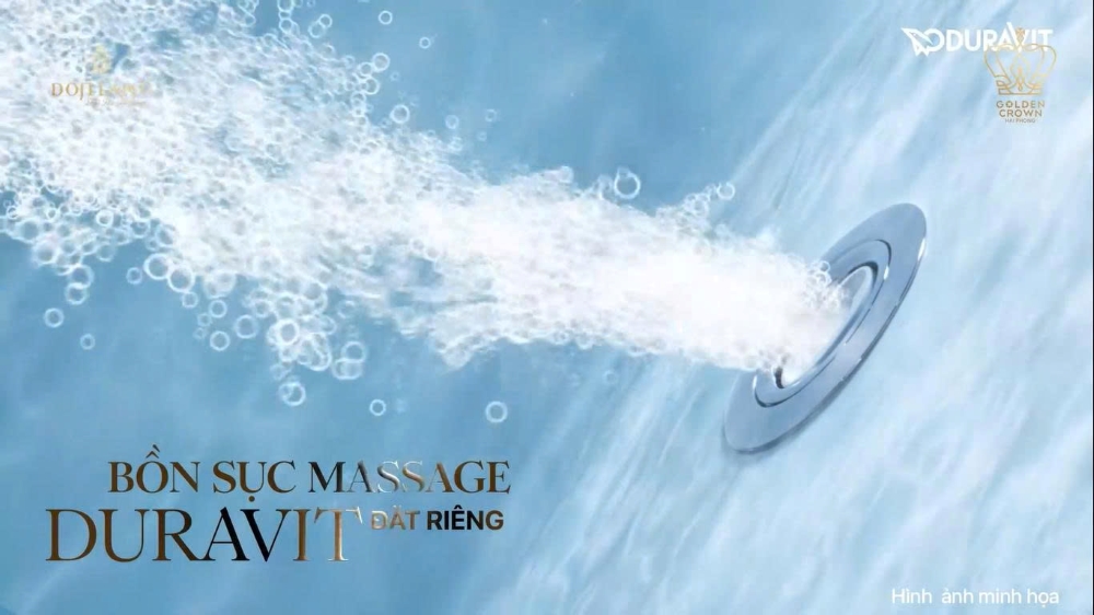 Công nghệ trong phòng tắm căn hộ Golden Crown với bồn tắm sục massage chuẩn spa