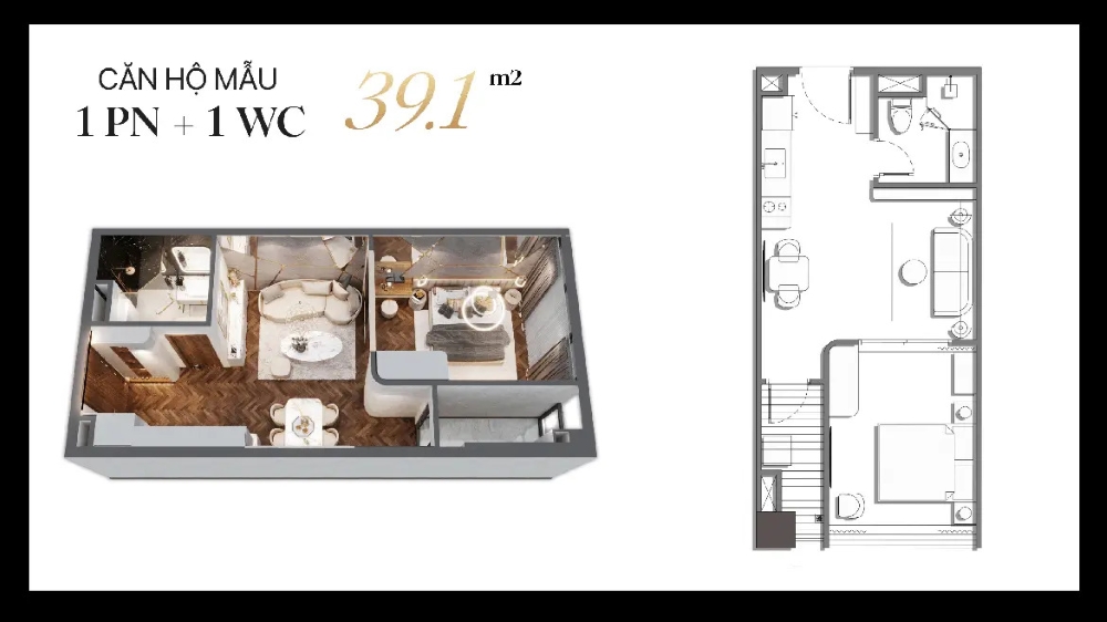 Các loại hình căn hộ tại chung cư Golden Crown Hải Phòng theo nhóm diện tích nhỏ