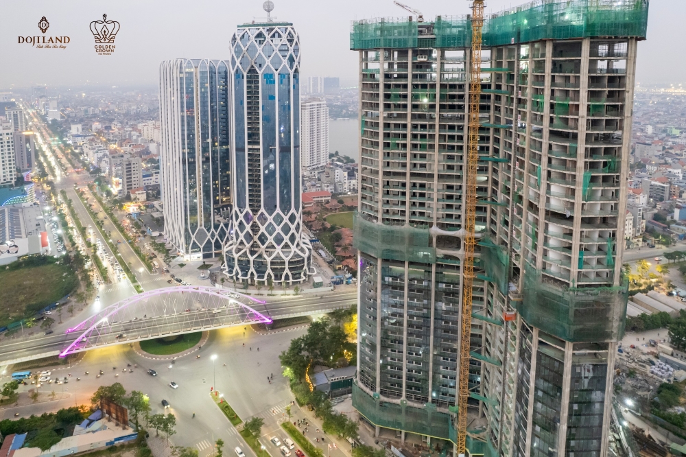 Diện mạo tòa tháp biểu tượng Golden Crown Hải Phòng tháng 1/2026 Diện mạo tòa tháp biểu tượng Golden Crown Hải Phòng tháng 1/2026