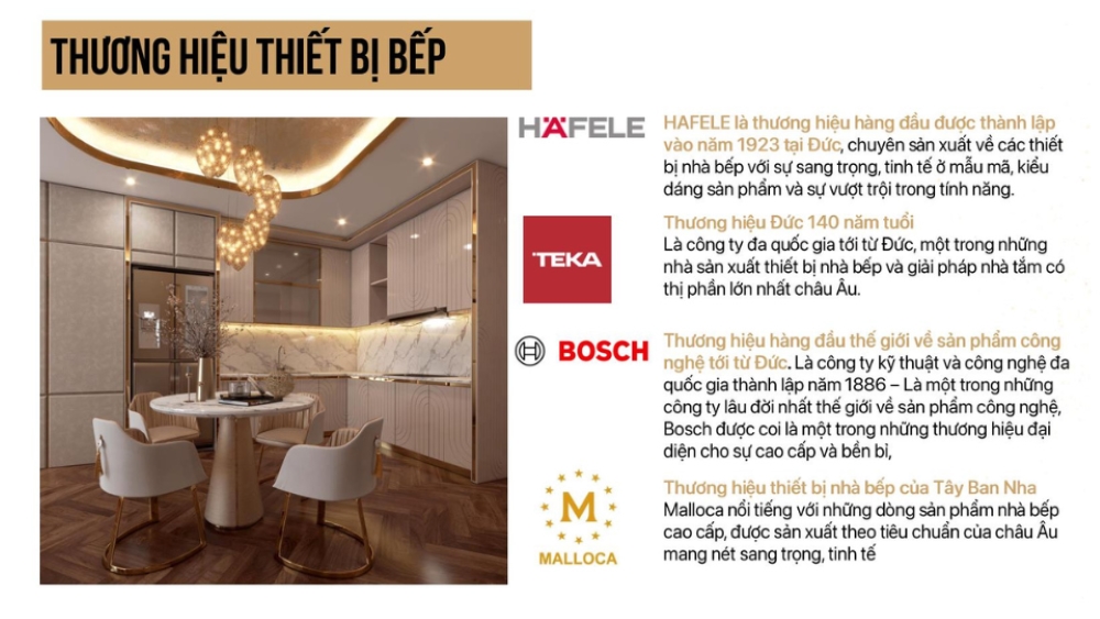 Nội thất bàn giao tại chung cư Golden Crown đối với khu vực bếp