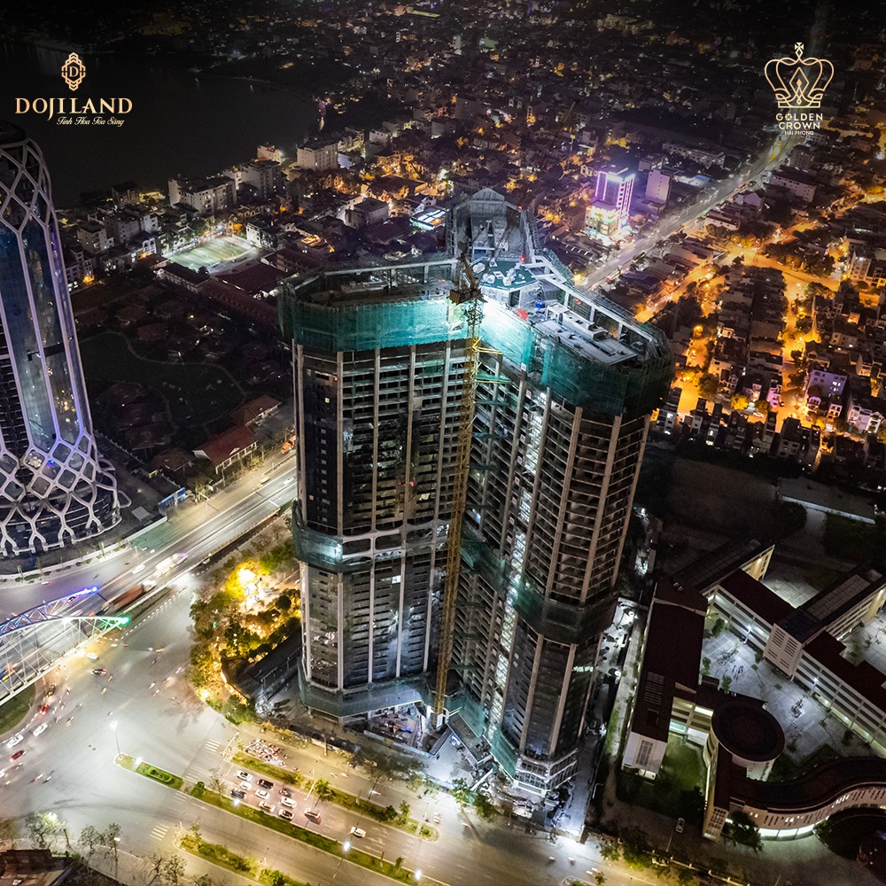 Tiến độ thi công Golden Crown Hải Phòng trong tháng 3/2026 cho thấy kiến trúc ngoại thất “vương miện vàng” đang dần hiện hình Tiến độ thi công Golden Crown Hải Phòng trong tháng 3/2026 cho thấy kiến trúc ngoại thất “vương miện vàng” đang dần hiện hình