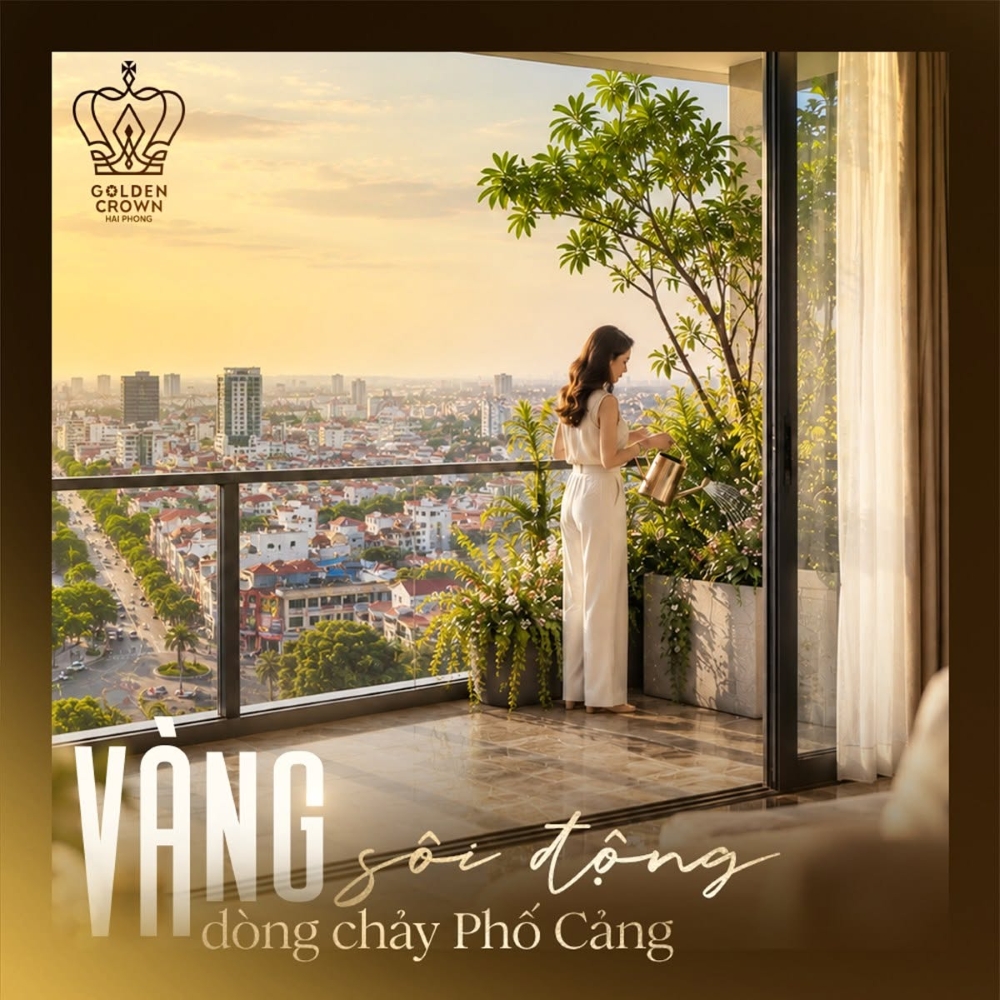 Tầm nhìn từ căn hộ chung cư Golden Crown mở ra không gian Phố Cảng